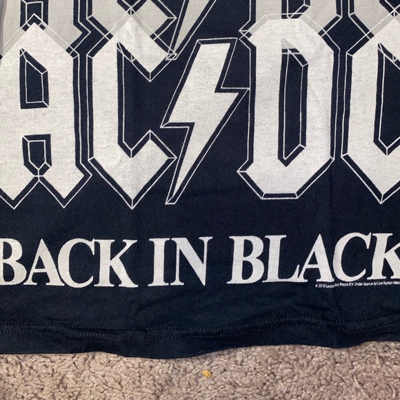 Vintage AC/DC Back In Black Tour Shirt Adult Mens Size Small Cotton Music Logo - Picture 4 of 10